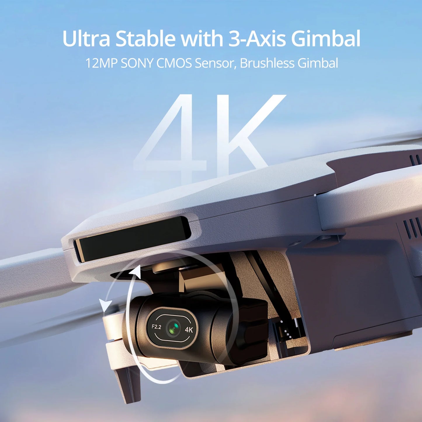 ATOM 4K GPS Drone avec 3-Axis Gimbal, 6km Transmission Vidéo,