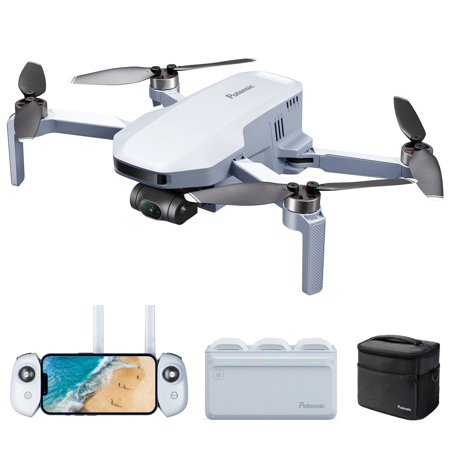 ATOM 4K GPS Drone avec 3-Axis Gimbal, 6km Transmission Vidéo,